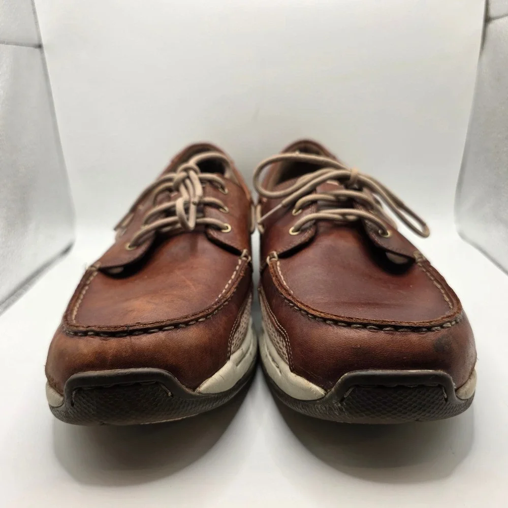 Dunham Captain Mens 14 D Brown Leather Boat Shoes Nautical Loafers MCN410BR